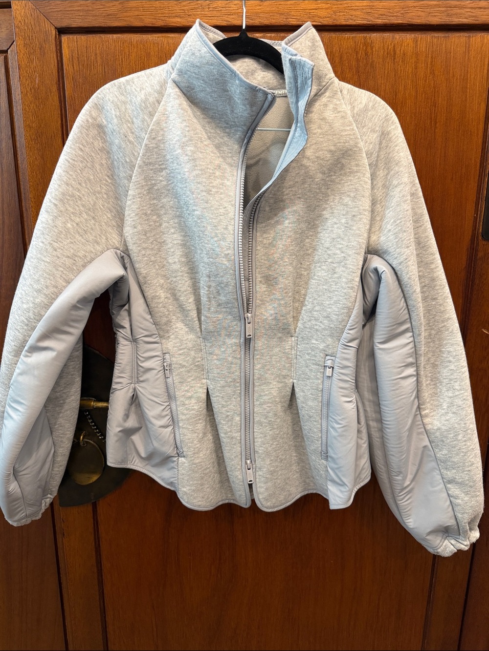 Free People Gia Fleece Jacket Size Small Light Gray